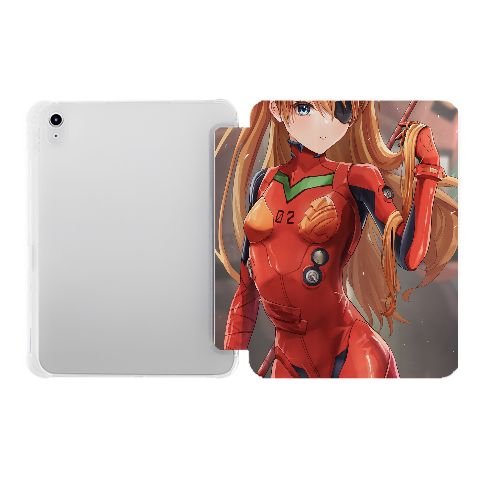 （画像用） EVA 新世紀エヴァンゲリオン IPad ケース ペン収納付き 三つ折りスタンド PUレザー×シリコン 対応機種9.5/10.5/10.9インチ